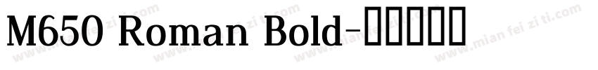 M650 Roman Bold字体转换